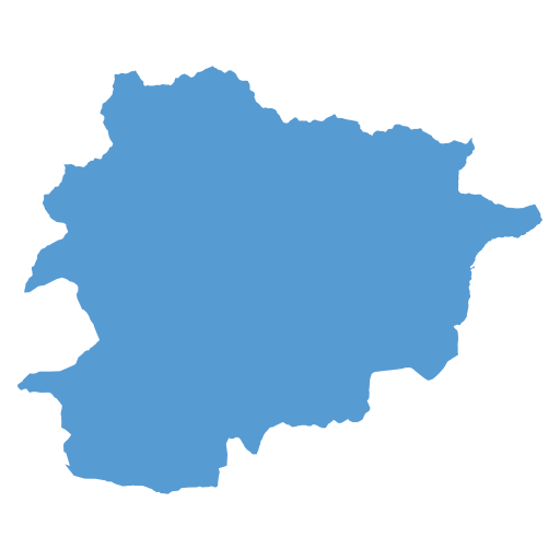 Geographical trade map outline of Andorra