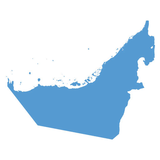 Geographical trade map outline of United Arab Emirates