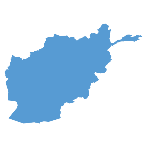 Geographical trade map outline of Afghanistan
