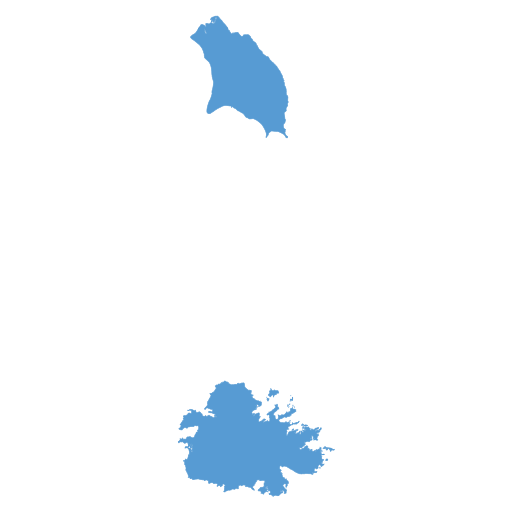 Geographical trade map outline of Antigua & Barbuda