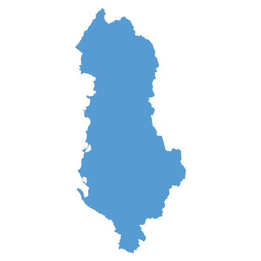Geographical trade map outline of Albania