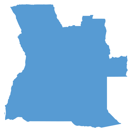 Geographical trade map outline of Angola