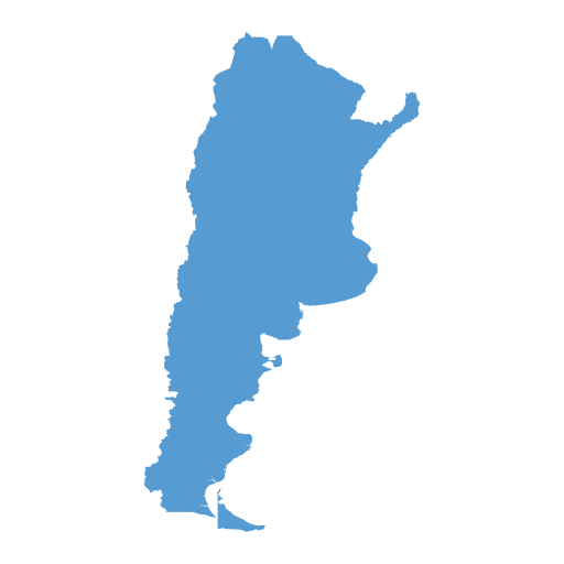 Geographical trade map outline of Argentina