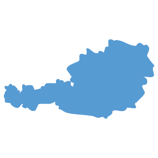 Geographical trade map outline of Austria