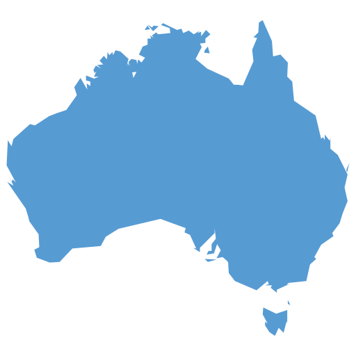 Geographical trade map outline of Australia