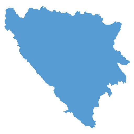 Geographical trade map outline of Bosnia & Herzegovina