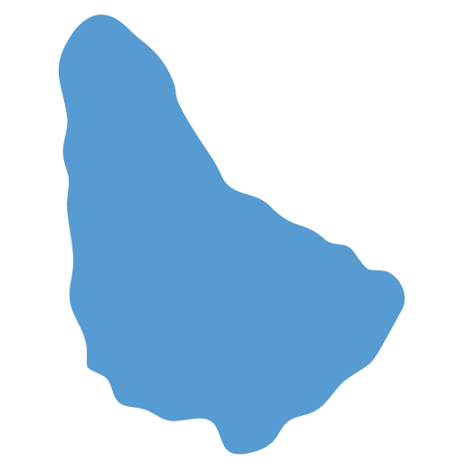 Geographical trade map outline of Barbados