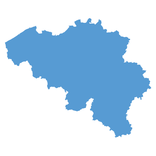 Geographical trade map outline of Belgium