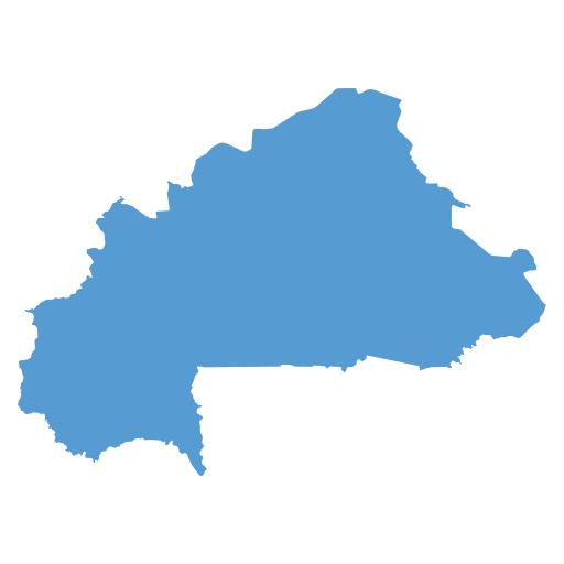 Geographical trade map outline of Burkina Faso