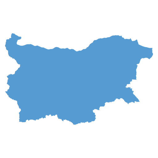 Geographical trade map outline of Bulgaria