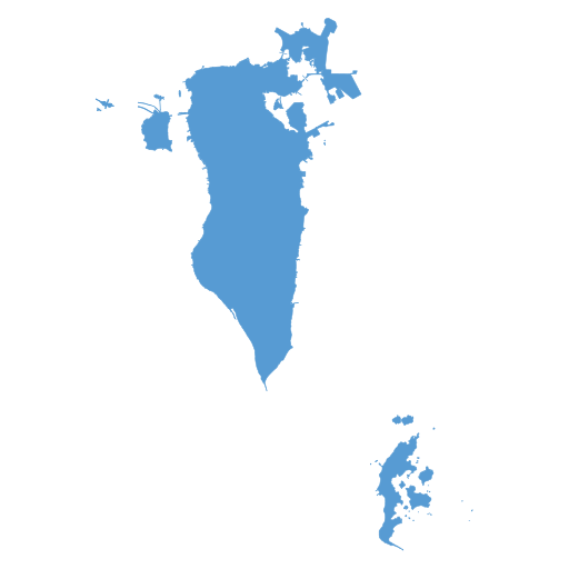 Geographical trade map outline of Bahrain