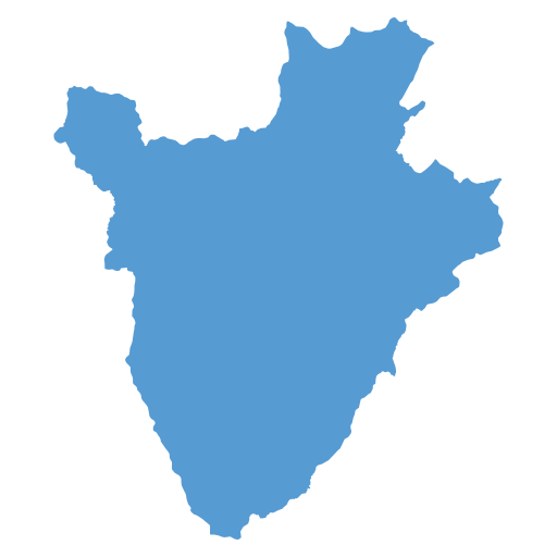 Geographical trade map outline of Burundi