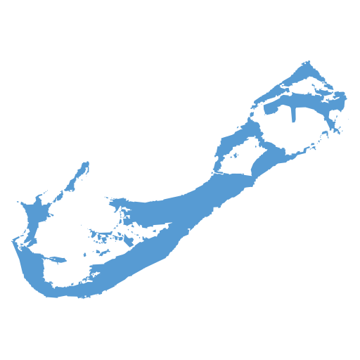 Geographical trade map outline of Bermuda