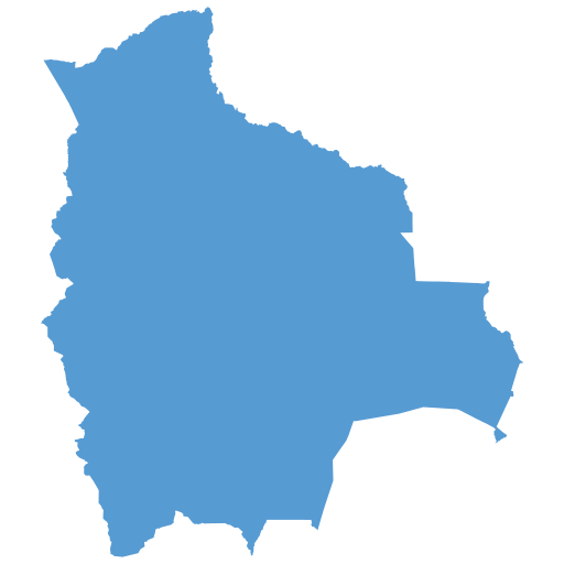Geographical trade map outline of Bolivia