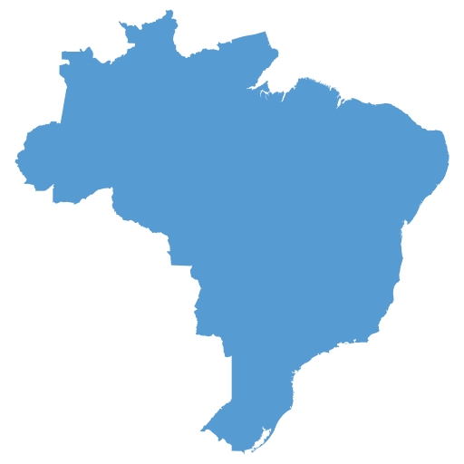 Geographical trade map outline of Brazil