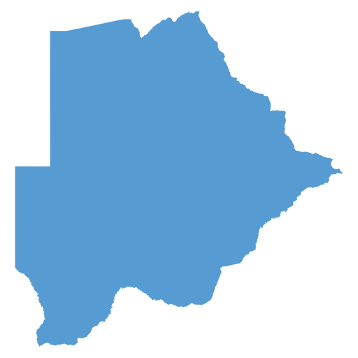 Geographical trade map outline of Botswana