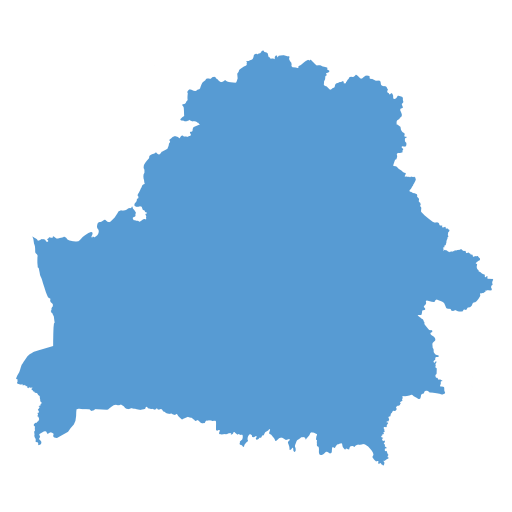 Geographical trade map outline of Belarus