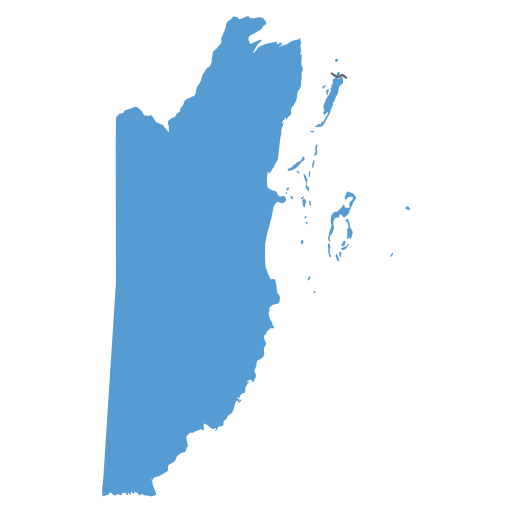 Geographical trade map outline of Belize