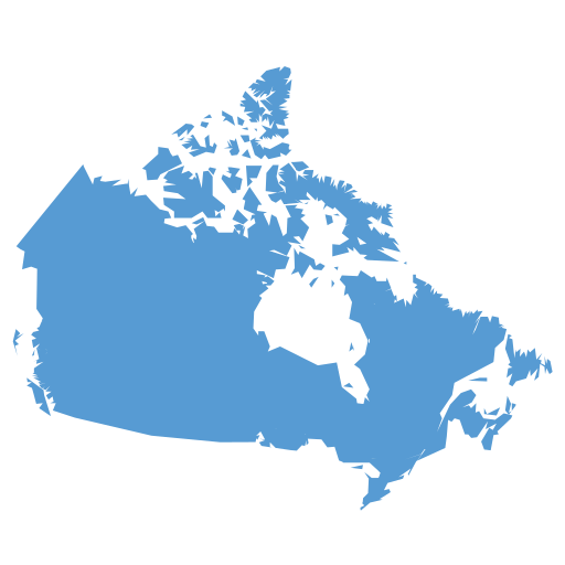 Geographical trade map outline of Canada