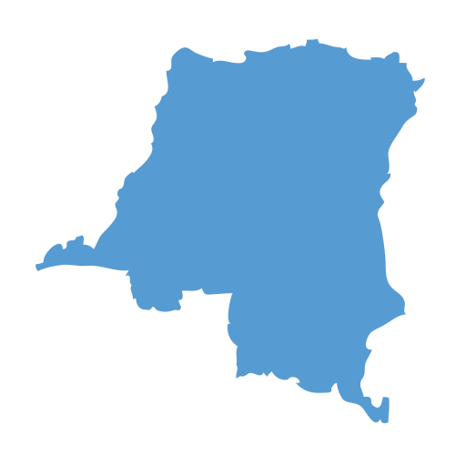 Geographical trade map outline of DR Congo