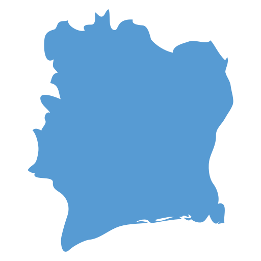 Geographical trade map outline of Coate De Ivoire
