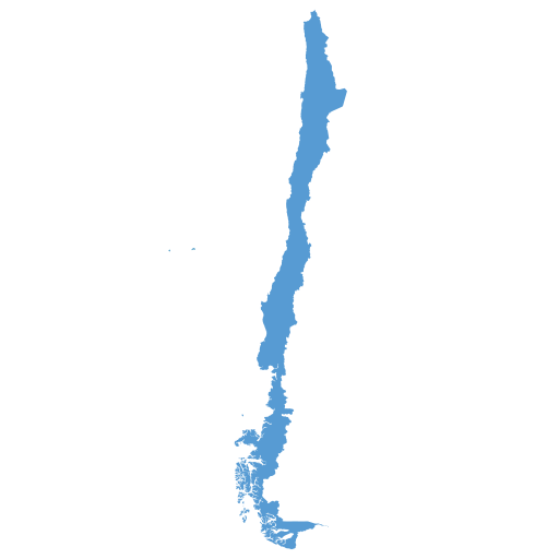 Geographical trade map outline of Chile
