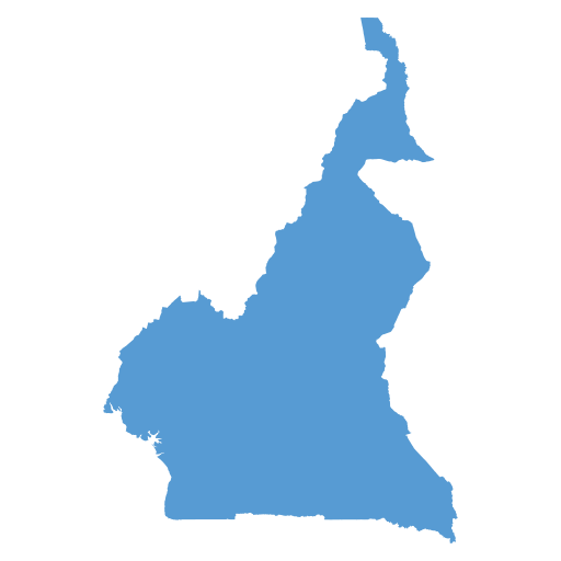 Geographical trade map outline of Cameroon