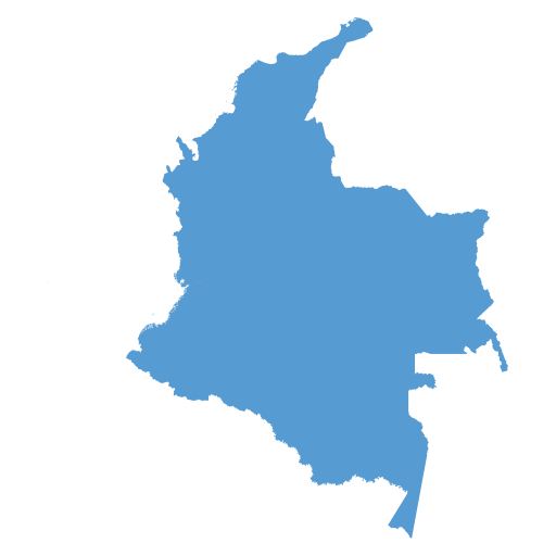 Geographical trade map outline of Colombia