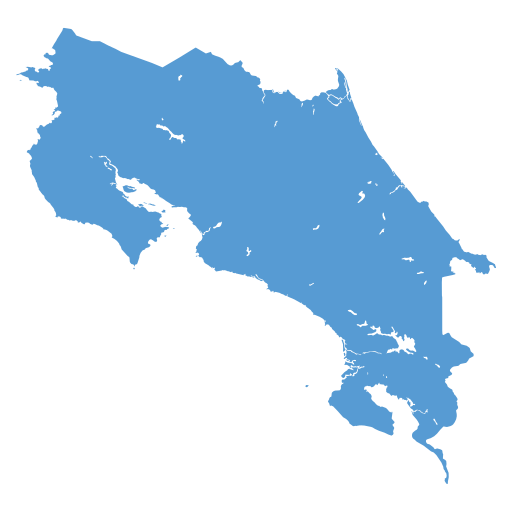 Geographical trade map outline of Costa Rica