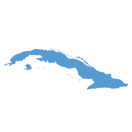 Geographical trade map outline of Cuba