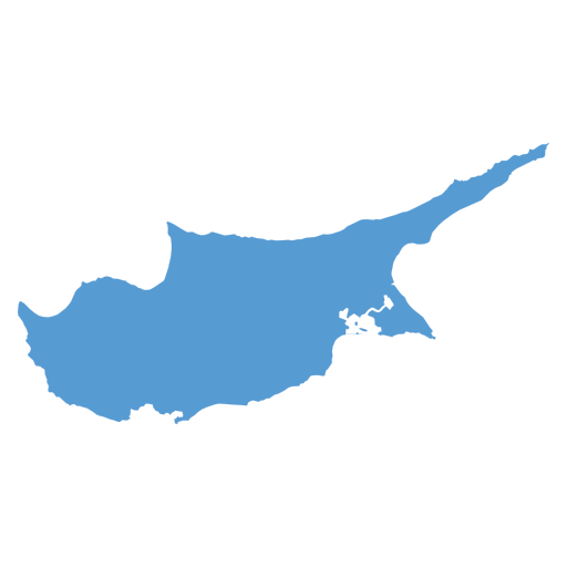 Geographical trade map outline of Cyprus