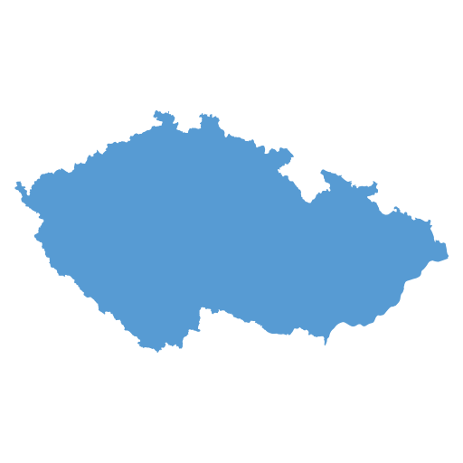 Geographical trade map outline of Czech