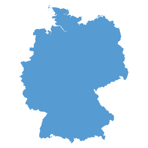 Geographical trade map outline of Germany
