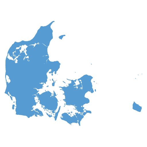 Geographical trade map outline of Denmark