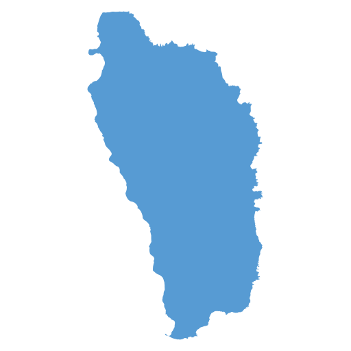 Geographical trade map outline of Dominica