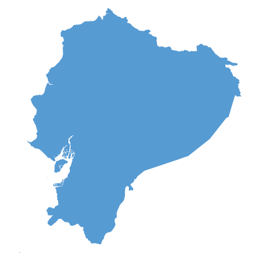 Geographical trade map outline of Ecuador