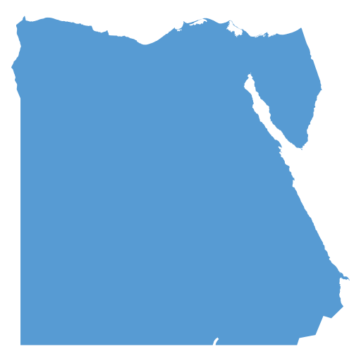 Geographical trade map outline of Egypt