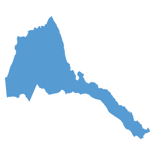 Geographical trade map outline of Eritrea