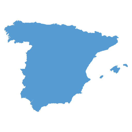 Geographical trade map outline of Spain