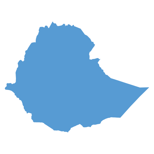 Geographical trade map outline of Ethiopia