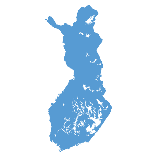 Geographical trade map outline of Finland