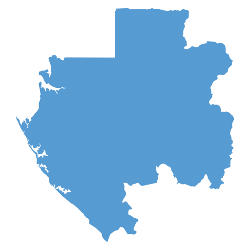Geographical trade map outline of Gabon