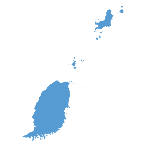 Geographical trade map outline of Grenada