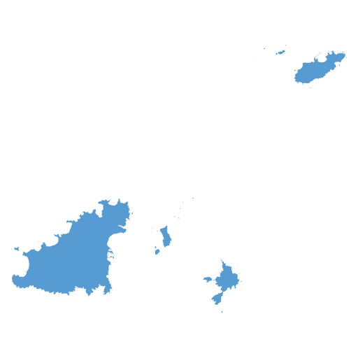 Geographical trade map outline of Guernsey