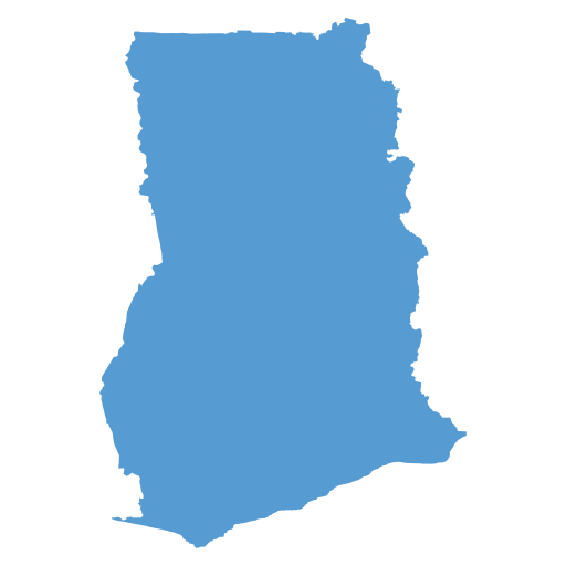Geographical trade map outline of Ghana