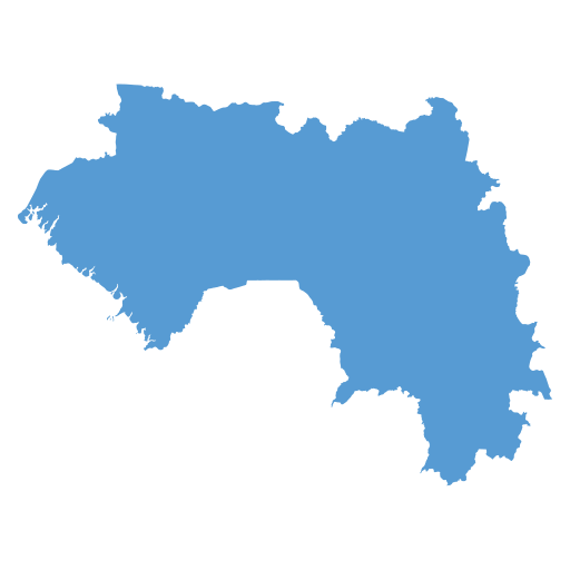 Geographical trade map outline of Guinea