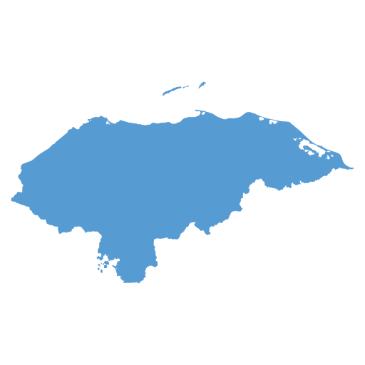 Geographical trade map outline of Honduras