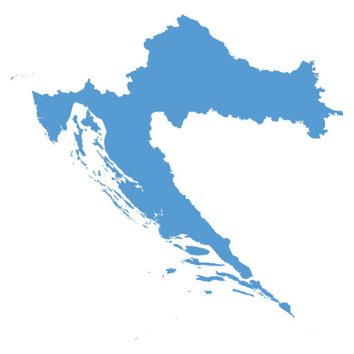 Geographical trade map outline of Croatia
