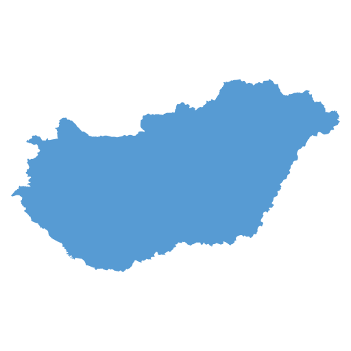 Geographical trade map outline of Hungary