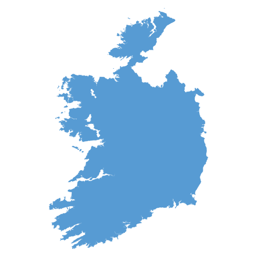 Geographical trade map outline of Ireland